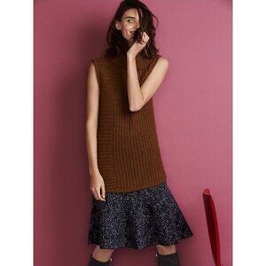 Theory Womens Brown Beylor T Caresse Sweater M Mohair Wool Turtleneck Minimalist